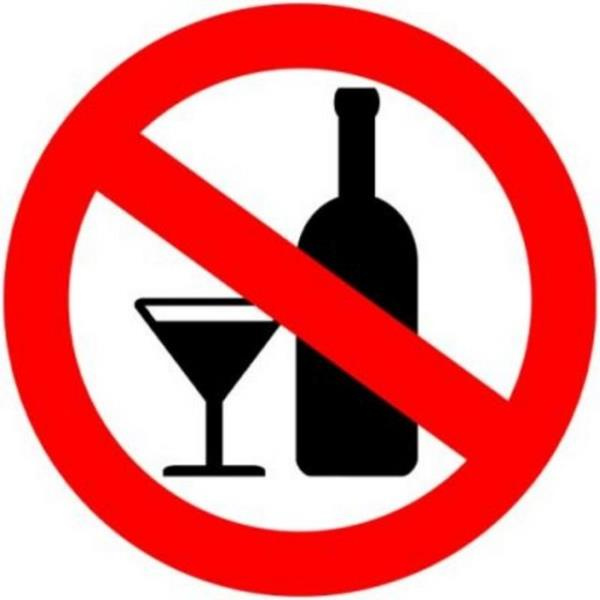 Alcohol is forbidden.